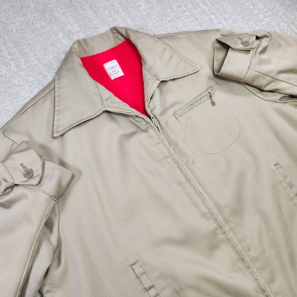 Vintage 70s Western Jacket Men Medium Fleece Lined Jc Pennys Boxy Ranch Tan
